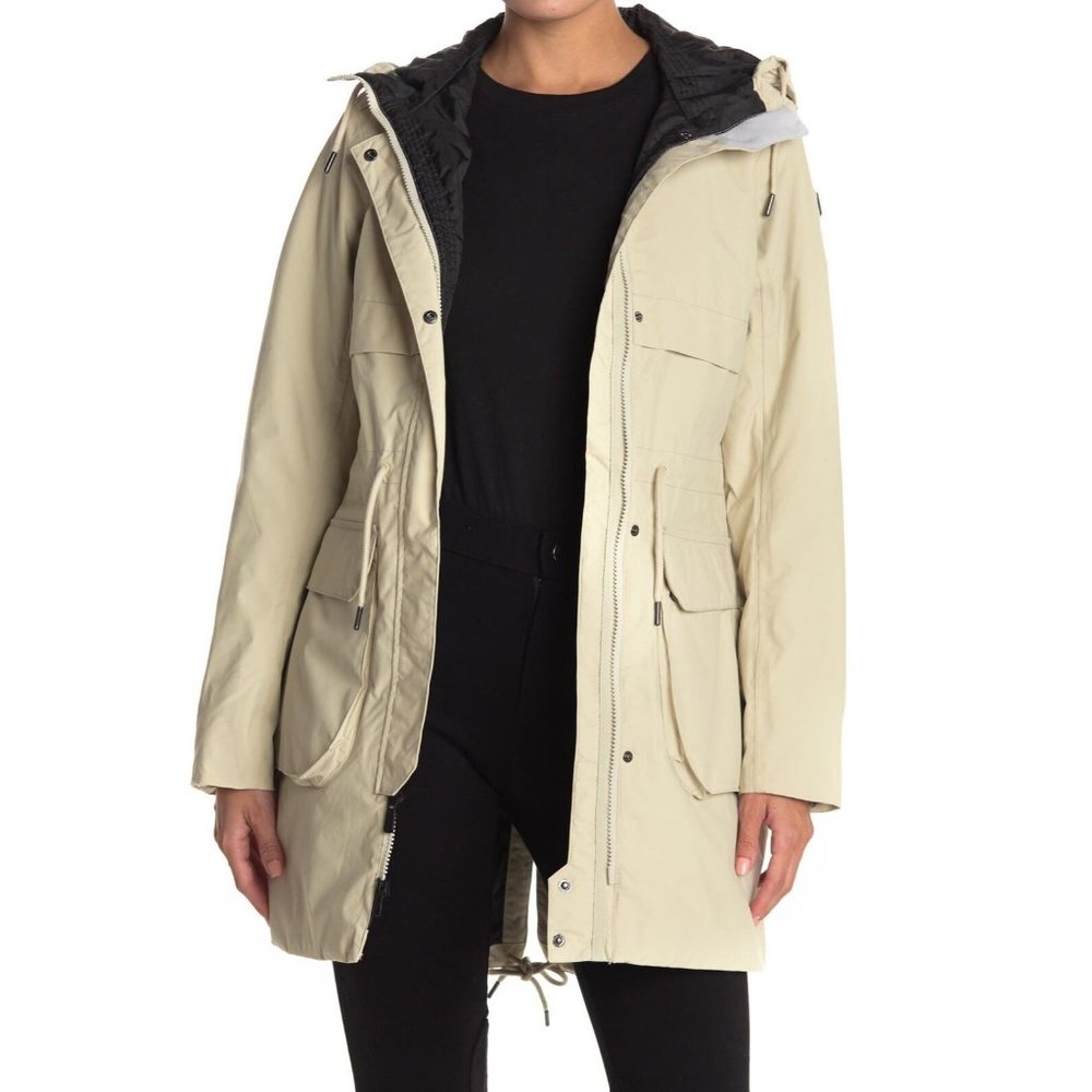 NWT Helly Hansen Insulated Boyne Parka Jacket Waterproof Hooded Women's S Beige - Picture 1 of 10